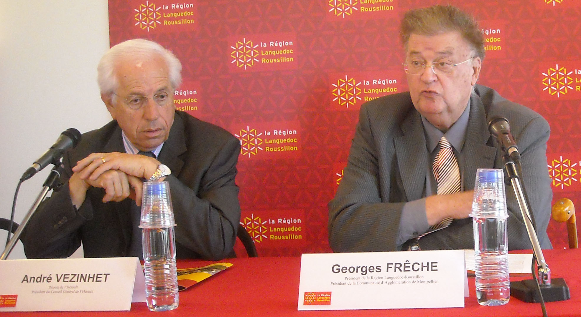 André Vezinhet et Georges Frêche le 20 mai 2009 (photo : Mj)