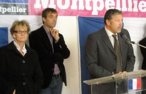 Hélène Mandroux, Michael Delafosse, Laurent Blondiau le 16 octobre 2009 à Montpellier (photo : Mj)