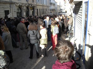 Manifestation d'enseignants le 17 janvier devant le 13 janvier devant le rectorat (photo : Mj)