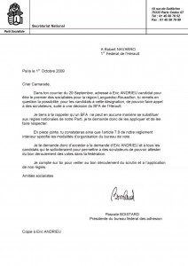 Courrier de Pascale Boistard à Robert Navarro