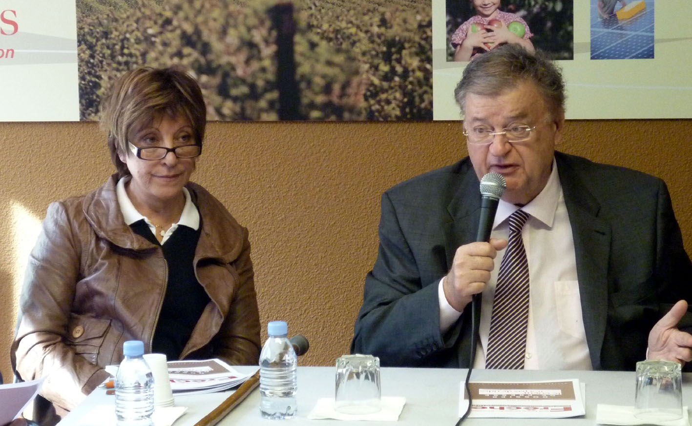 Josianne Collerais et Georges Frêche le 2 mars 2010 à Montpellier (photo : Mj)