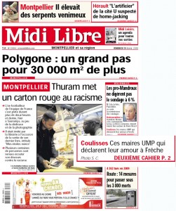 La Une de Midi Libre le 19 février 2010