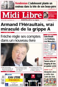 La Une de Midi Libre le 19 février 2010