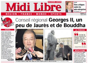 Dans Midi Libre au lendemain de l'investiture de Georges Frêche le 26 mars 2010