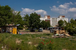 Bidonville de Roms roumains dans le quartier Port Marianne à Montpellier (photo : Mj)