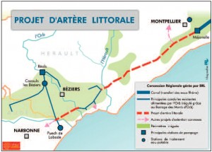 Projet Aqua domitia (source : dossier de presse de la région Languedoc-Roussillon, 1er septembre 2008)