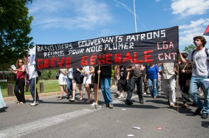 Cortège CNT-CGA lors de la manifestation du 27 mai 2010 à Montpellier (photo : Xavier Malafosse)