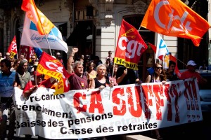 Manifestation contre la réforme des retraites à Montpellier le 24 juin 2010 (photo : Mj)