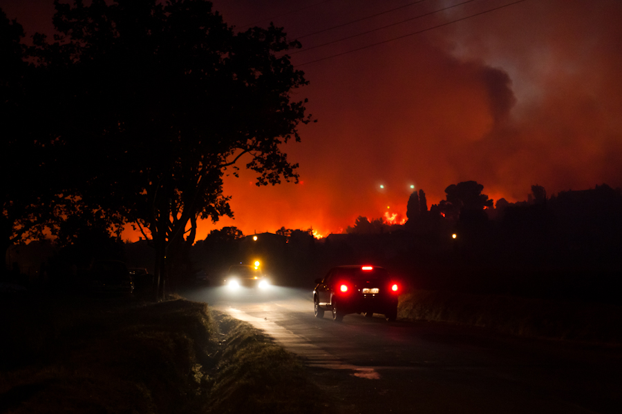 Incendie du 30 août 2010 à Guzargues près de Montpellier (photo : Xavier Malafosse)