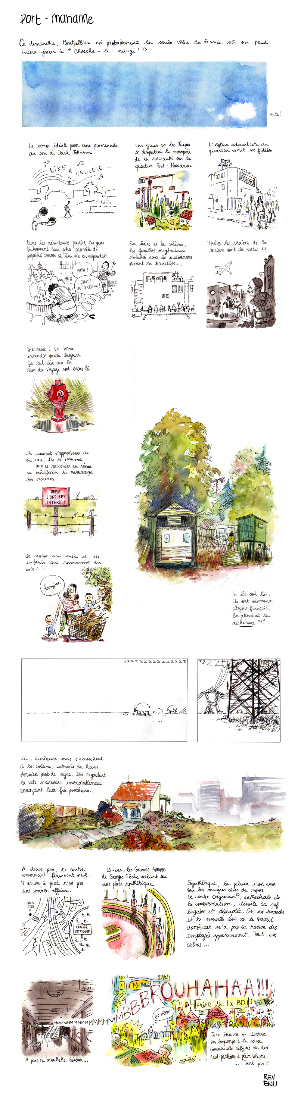 Reportage en dessin de Julien Revenu à Port Marianne
