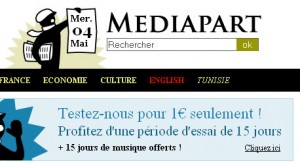 Page d'accueil de Mediapart