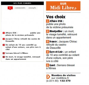 Sur le site de Midi Libre et dans son édition papier le 10 juin 2011