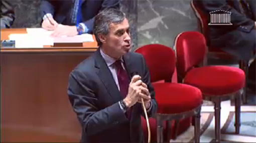 Jérôme Cahuzac le 20 novembre 2012 lors des questions au gouvernement à l'Assemblée nationale (copie écran de la vidéo)