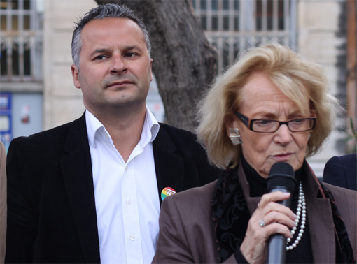 Christian Assaf et Hélène Mandroux le 19 avril 2012 (photo : J.-O. T.)