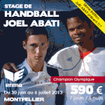 Image promotionnelle du stage de handball à Montpellier en juillet 2013 (extrait du site Stages academy)