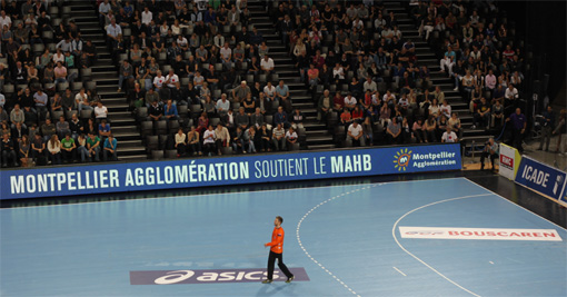 Lors du match MAHB - Dunkerque le 25 octobre 2012 à l'Arena de Montpellier (photo : J.-O. T.)