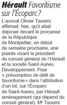 Extrait de Midi Libre du 5 décembre 2012