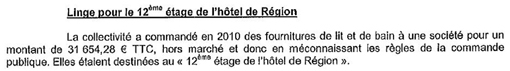 Extrait du rapport de la chambre régionale des comptes d'avril 2013 sur la gestion de la région Languedoc-Roussillon