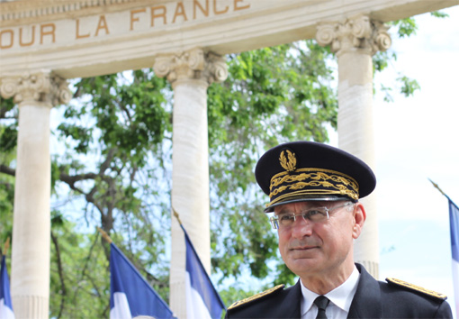 Pierre de Bousquet de Florian, préfet de l'Hérault, le 8 mai 2013 (photo : J.-O. T.)