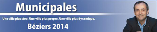 Bannière du site de campagne de Robert Ménard pour les municipales 2014 à Béziers (copie d'écran)