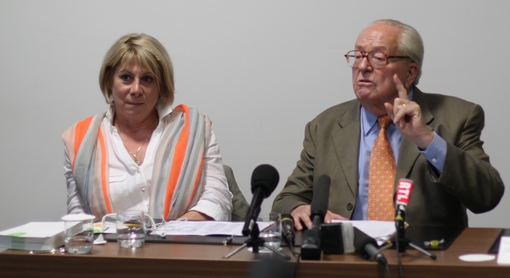 France Jamet et Jean-Marie Le Pen le 18 octobre à l'hôtel Mariott de Montpellier (photo : J.-O. T.)