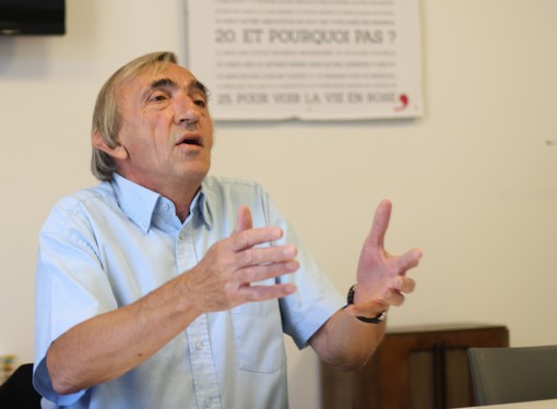 Michel Passet, secrétaire de la fédération de l'Hérault du PCF, le 10 septembre 2013 (photo : J.-O. T.)