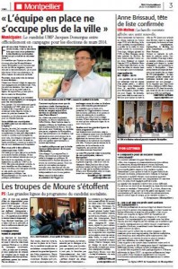 Page 3 de Midi Libre du 7 novembre 2013 sur Jacques Domergue (UMP)