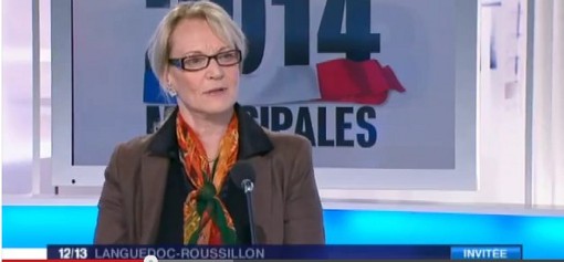 Hélène Mandroux annonce, sur France 3, son soutien à Philippe Saurel pour le second tour des municipales de Montpellier (copie d'écran)