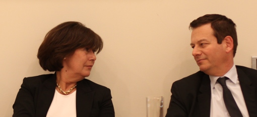 Claudine Frêche, directrice d'ACM et Thierry Laget, directeur de la Serm le 15 avril 2014 ont assisté au conseil d'agglo de Montpellier qui a élu Philippe Saurel, président (photo : J.-O. T.)