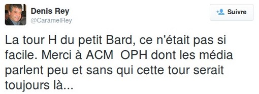 Denis Rey, compagnon de Claudine Frêche, défend ACM sur Twitter (copie d'écran)