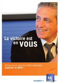 Publicité avec (pour ?) Philippe Saurel en quatrième de couverture dans Midi Libre du 11 avril 2014