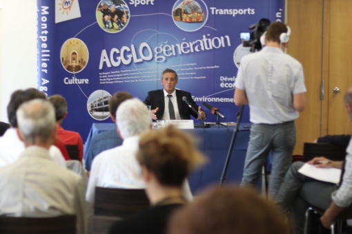 Philippe Saurel, maire et président de l'agglomération de Montpellier, le 3 juin 2014 (photo : J.O. T.)