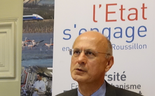 Pierre de Bousquet de Florian, préfet de l'Hérault, le 22 octobre 2014 (photo : J.-O. T.)