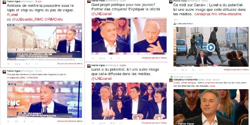 Extraits du fil Twitter du député (PS) de l'Hérault, Patrick Vignal, le 28 janvier 2015 (copies d'écran)