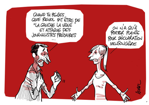 René Revol et "La gauche la vraie" (dessin : Aurel)