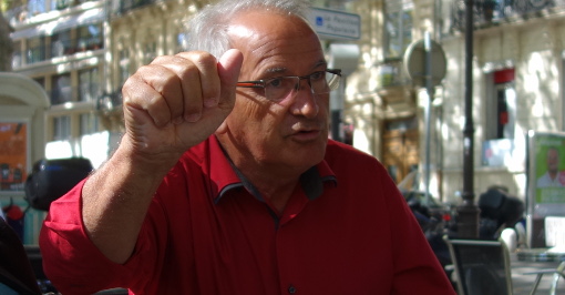 René Revol, maire Parti de gauche de Grabels, le 3 septembre 2014 (photo : J.-O. T.)