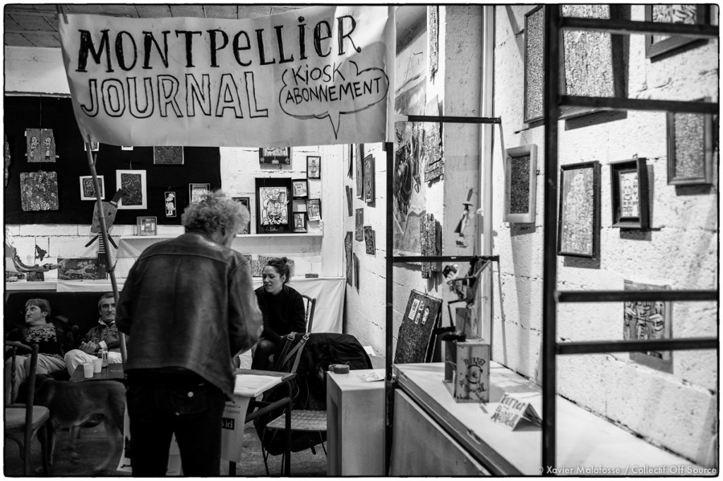 Le "kiosk" abonnement lors de la soirée Montpellier journal à l'Atelier du nord le 7 mars 2015 (photo : Xavier Malafosse)