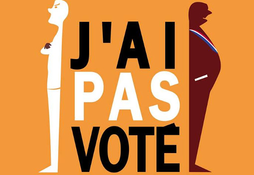 Extrait de l'affiche du film "J'ai pas voté" de Moise Courilleau et Morgan Zahnd