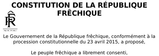 Entête de la constitution de la République frêchique