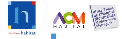 Logos de Côte d'azur habitat et ACM, bailleurs sociaux à Nice et Montpellier