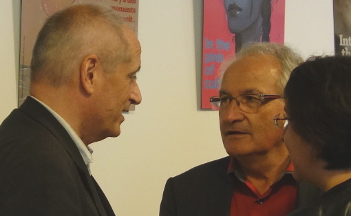 Gérard Onesta (EELV) et René Revol (Parti de gauche) le 5 octobre 2015 à Montpellier (photo : J.-O. T.)