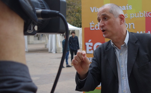 Gérard Onesta, tête de liste EELV-Front de gauche aux régionales de 2015 le 5 octobre 2015 (photo : J.-O. T.)