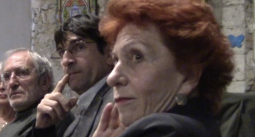 Guy Ciblac, Eric Bascou (maire de Teyran) et Françoise Wilder lors de la rencontre citoyenne du l'association Sud Babote du 25 novembre 2015 (photo : Lucie Lecherbonnier)