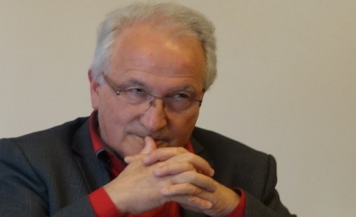 René Revol, maire (Parti de gauche) de Grabels, le 25 mars 2015 (photo : J.-O. T.)