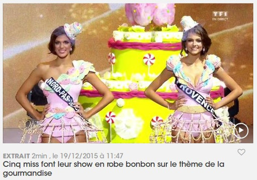 Sur la page Miss France du site de TF1 (copie d'écran)